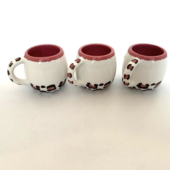 Lang Design Ceramic Espresso Mug Coffee Tea Set of 3 Face Animal Print Demitasse - Picture 6 of 11